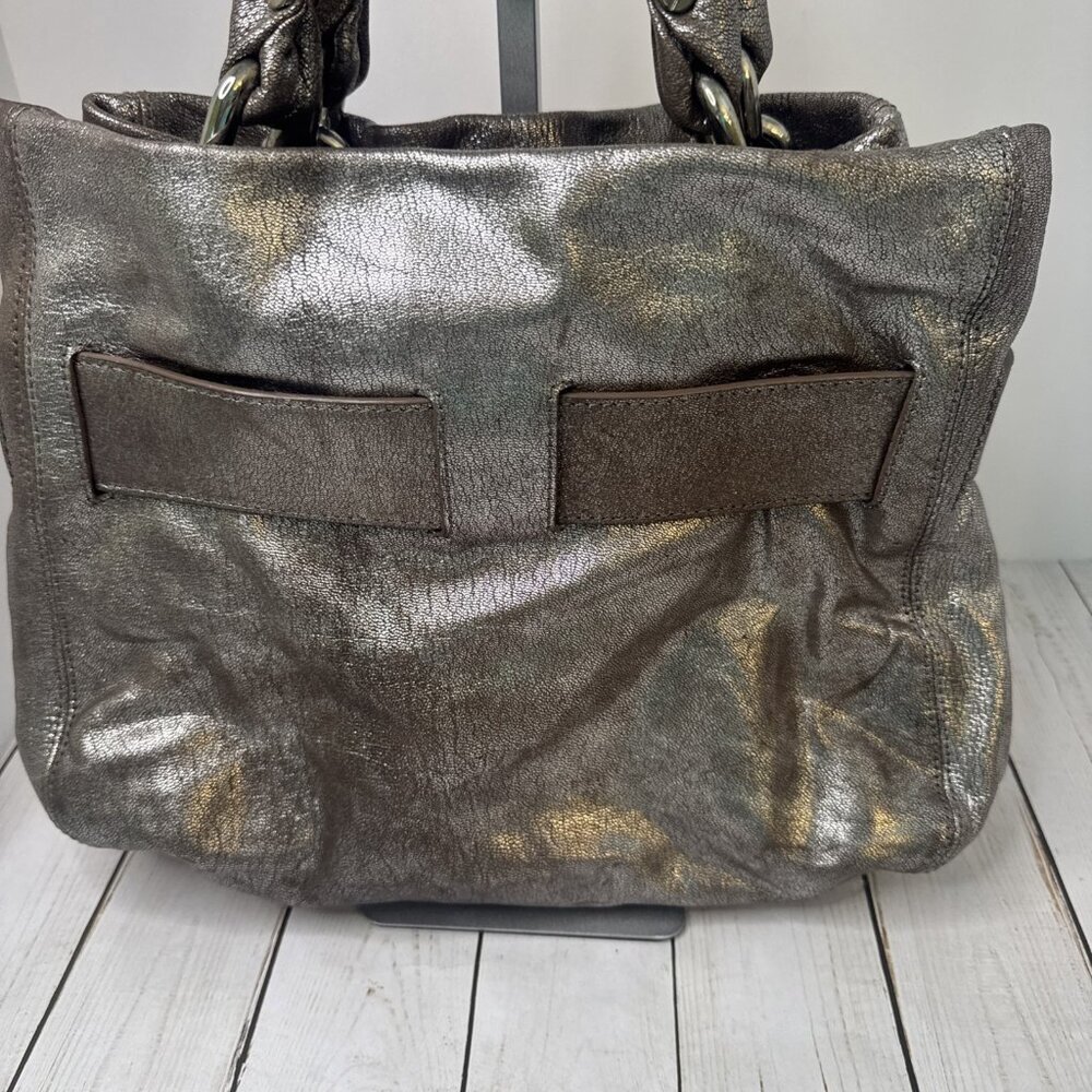 Michael Kors Collection Metallic Silver Large Bag 13” Sample VGUC CHARITY - Picture 2 of 9